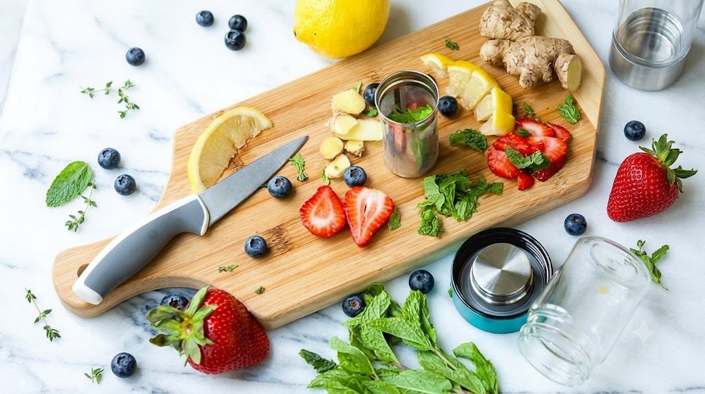 Fresh fruit being prepared for flavouring