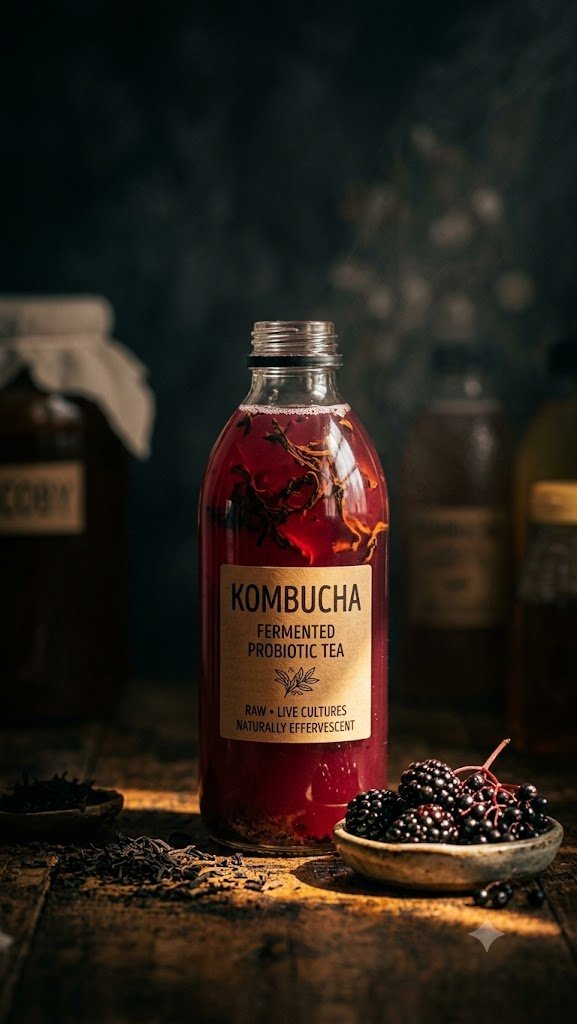 Berry Original kombucha bottle
